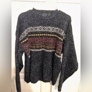 Vintage Etchings Men's Fair Isle Snowflake Wool-Blend  Sweater Size XL